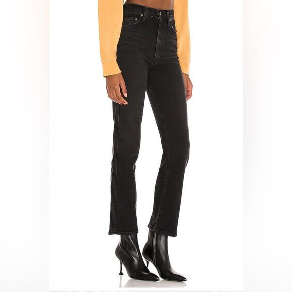 NEW Agolde Pinch Waist High Rise Kick Flare Jeans Panoramic Black Women’s 27 - Picture 1 of 7
